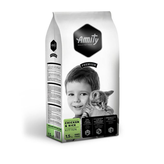 Amity Croquettes pour chat Kitten au Poulet &Riz 1,5kg
