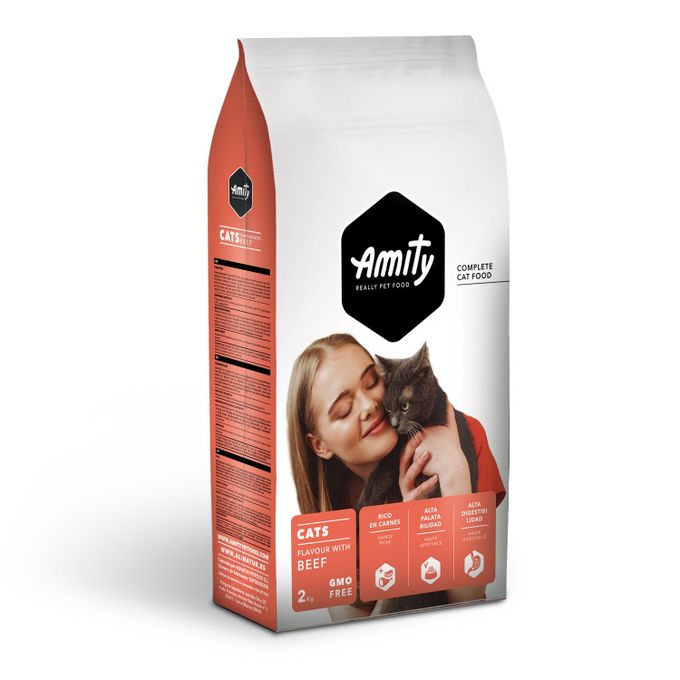 Amity Croquettes pour chat Adulte au bœuf 2kg