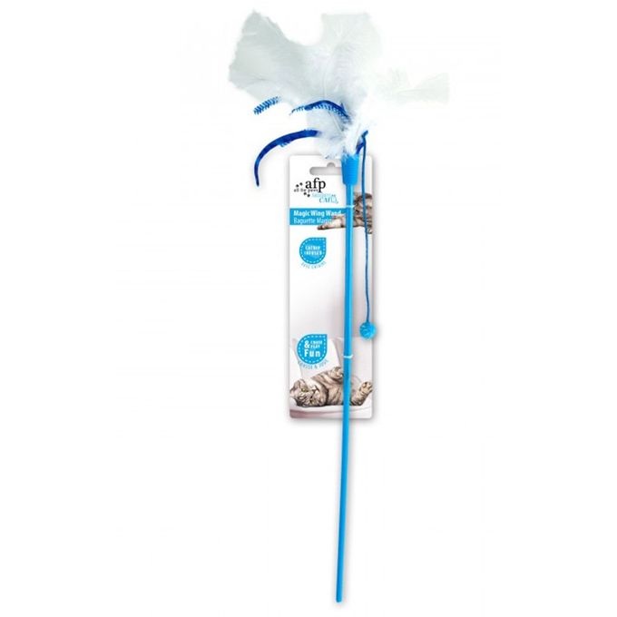 Baguette magique à plumes bleu
