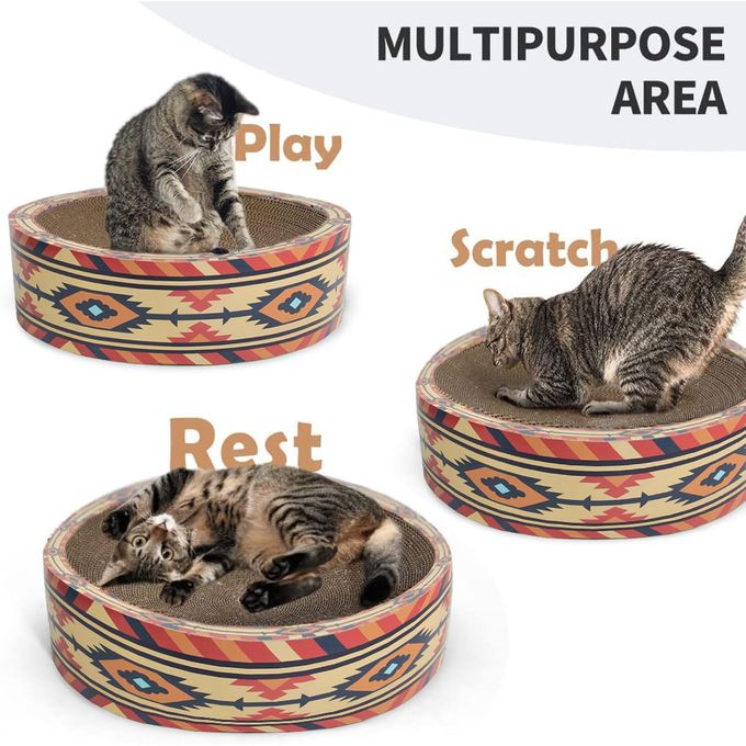 Grattoir carton rond 37 cm avec catnip