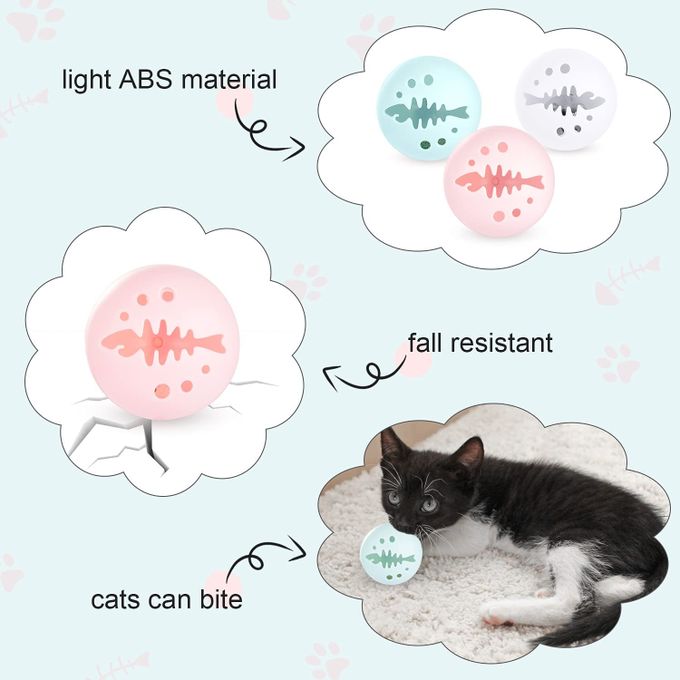 3 boules creuses en os de poisson pour chaton