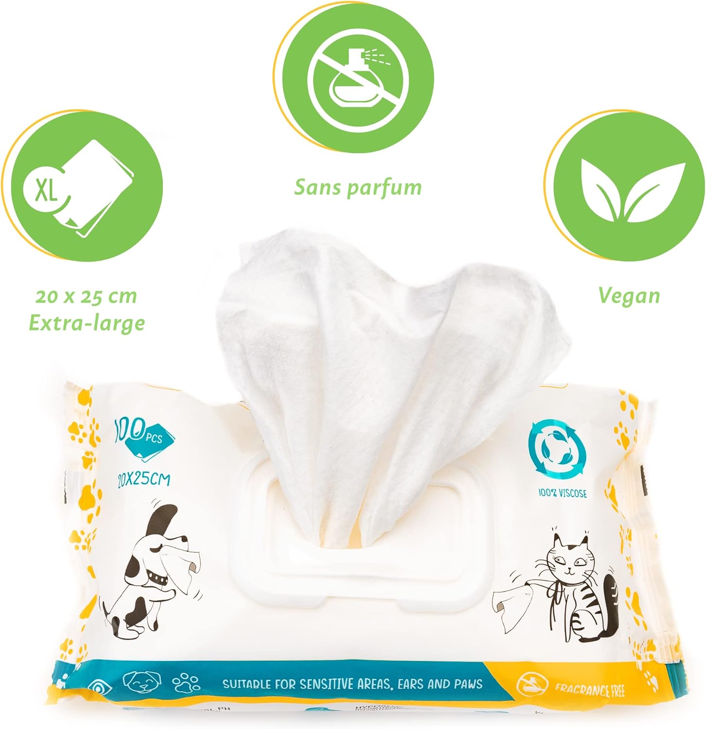 Lingettes nettoyantes pour Chien & chat