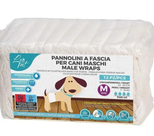 Leopet Couches hygiéniques douces absorbantes pour chien male Taille M