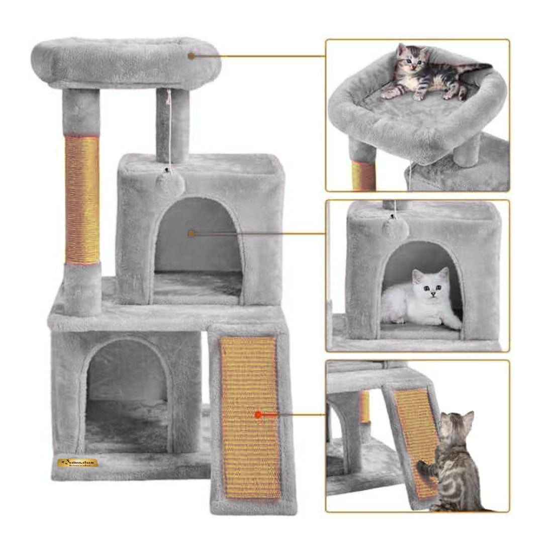 Arbre à Chat Compact avec Niches et Plateforme – 100 cm