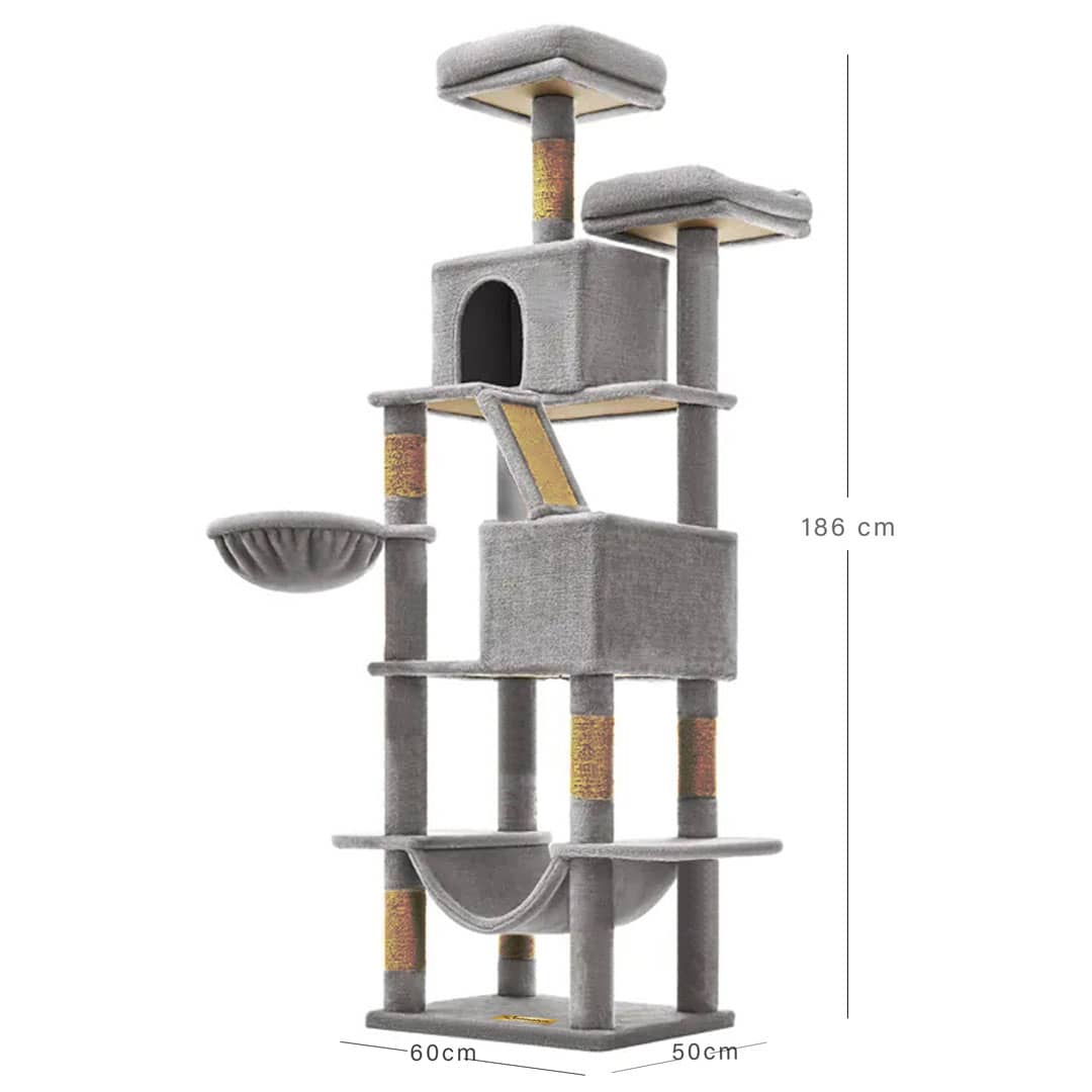 Arbre à Chat Multi-Niveaux – 186 cm