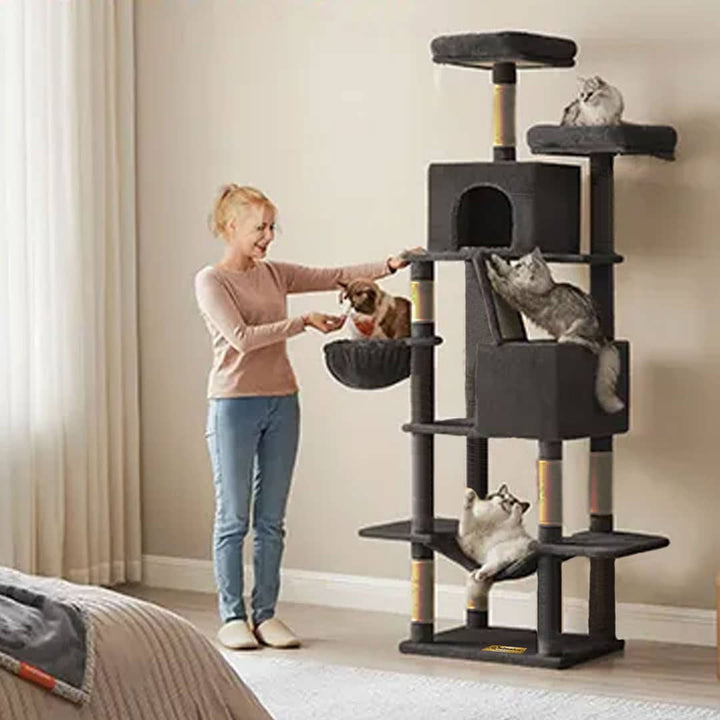 Arbre à Chat Multi-Niveaux – 186 cm