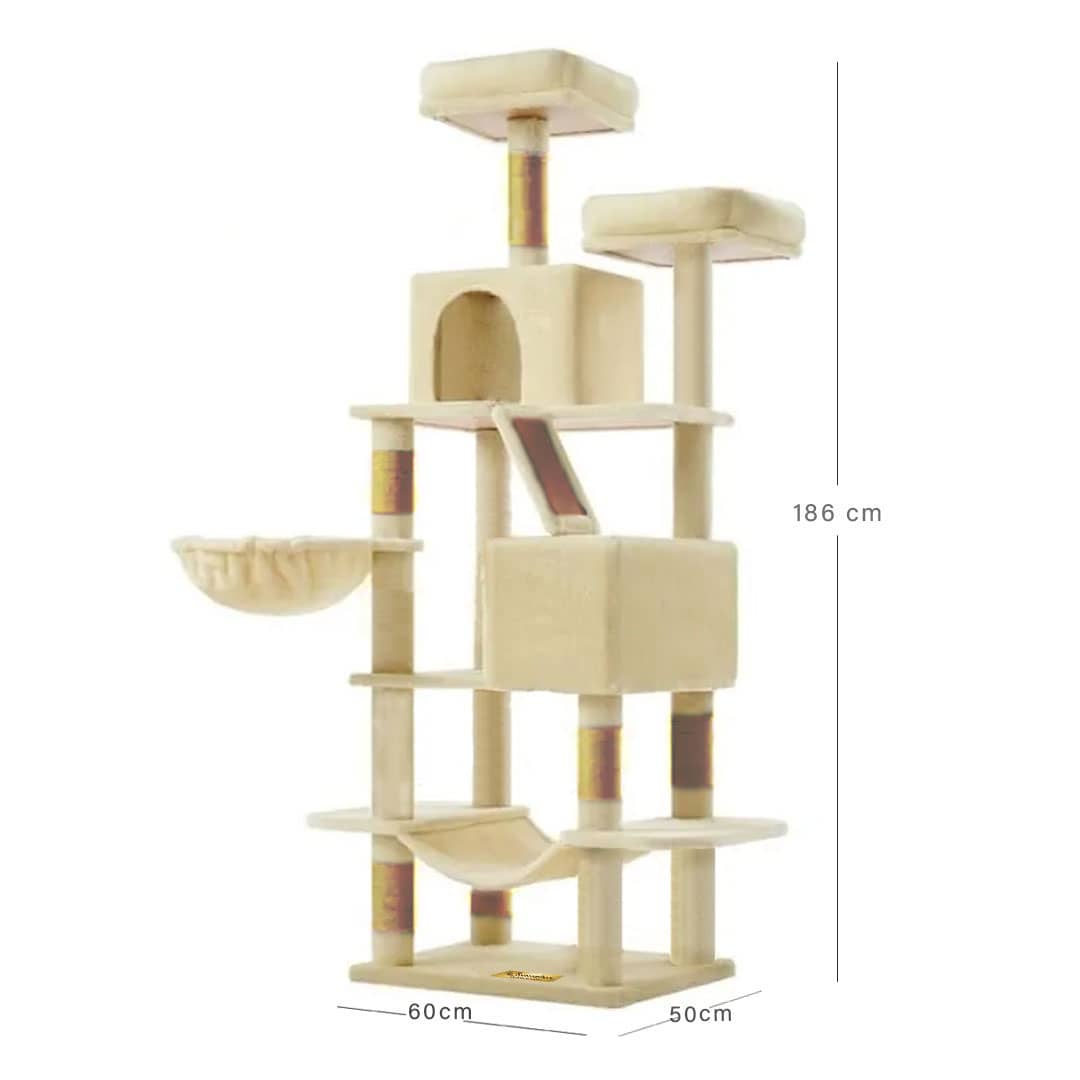 Arbre à Chat Multi-Niveaux – 186 cm