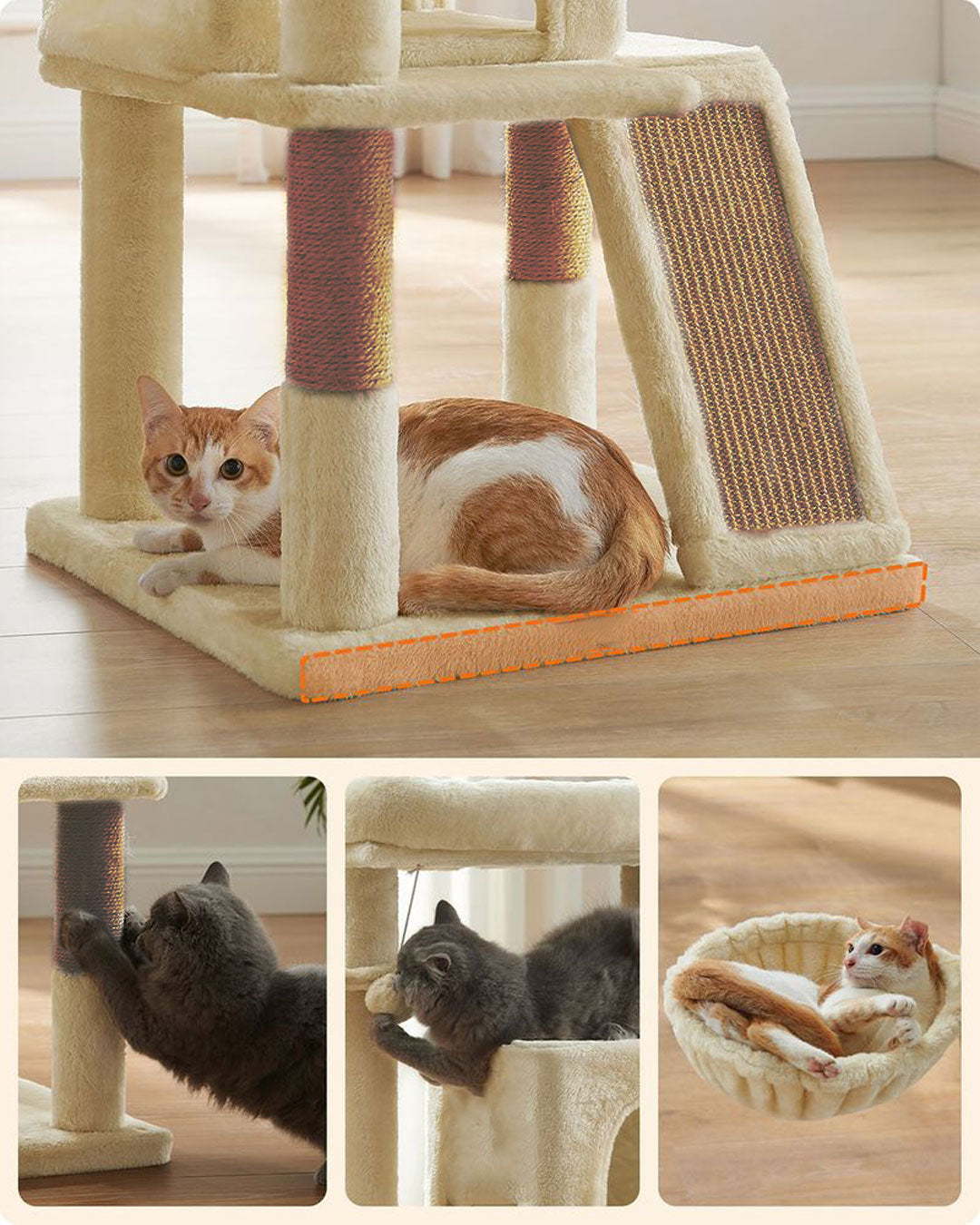 Arbre à chat de luxe avec hamac – 100 cm - ECO