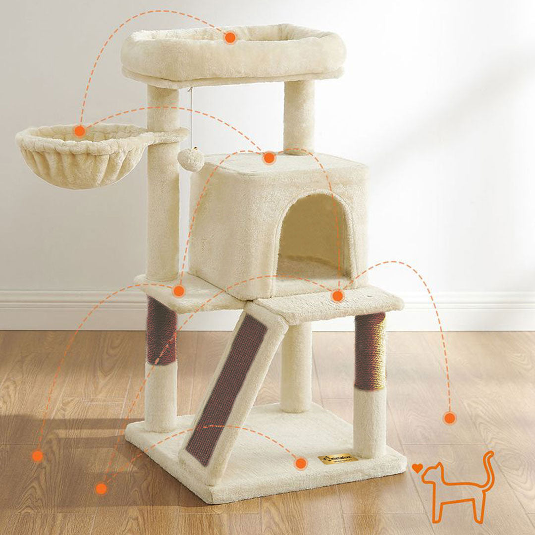 Arbre à chat de luxe avec hamac – 100 cm - ECO