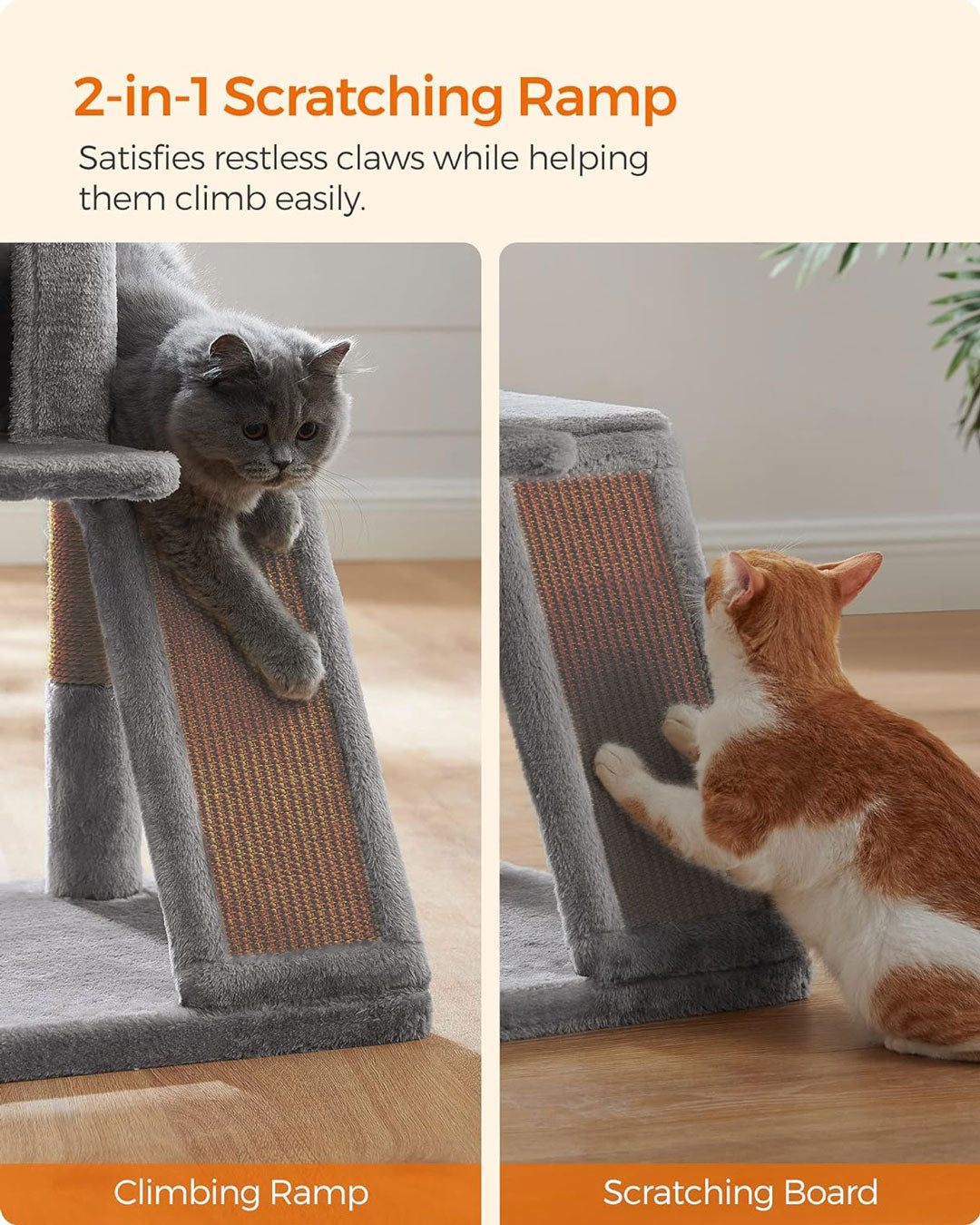 Arbre à chat de luxe avec hamac – 100 cm - ECO