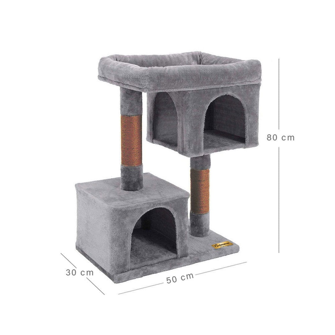 Arbre à chat de luxe en bois naturel – 80 cm - Beige - ECO