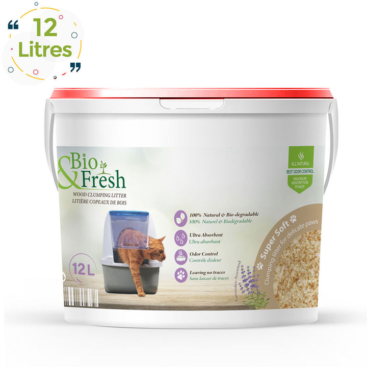 Litière pour chat en bois 12L Lavender Bio Fresh