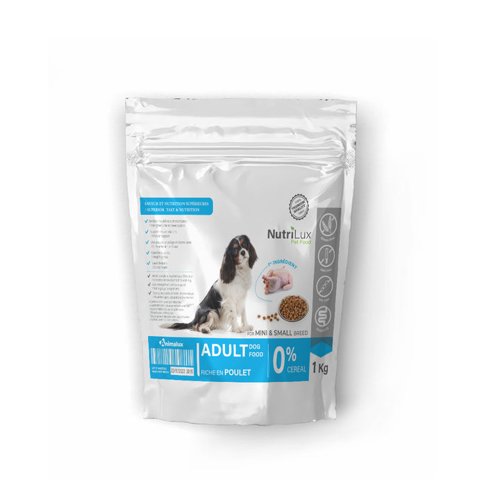 Nutrilux croquette chien adult riche en poulet 1kg