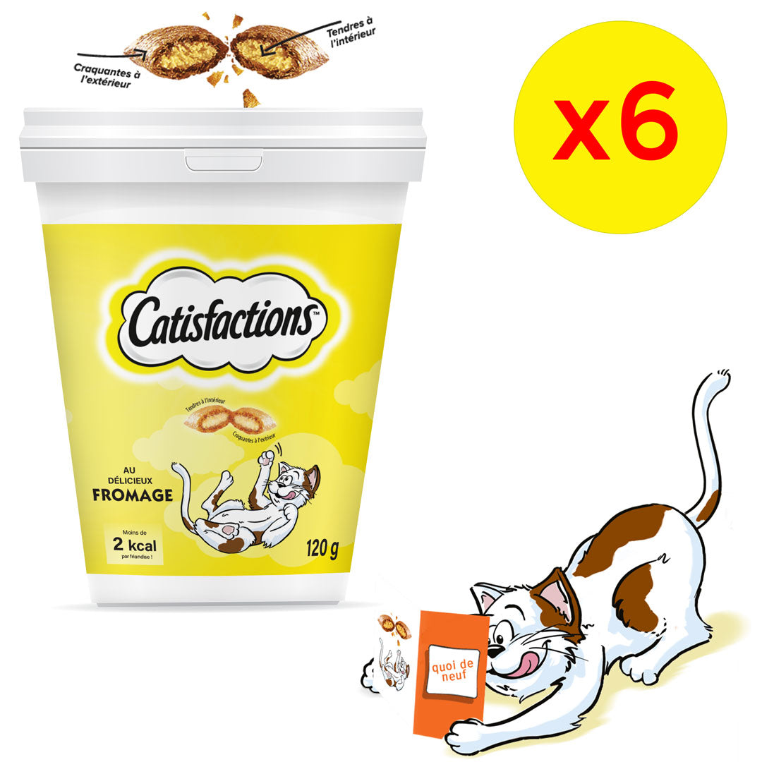 CATISFACTION pack 6piéces  Friandise frommage pour chat 120gr