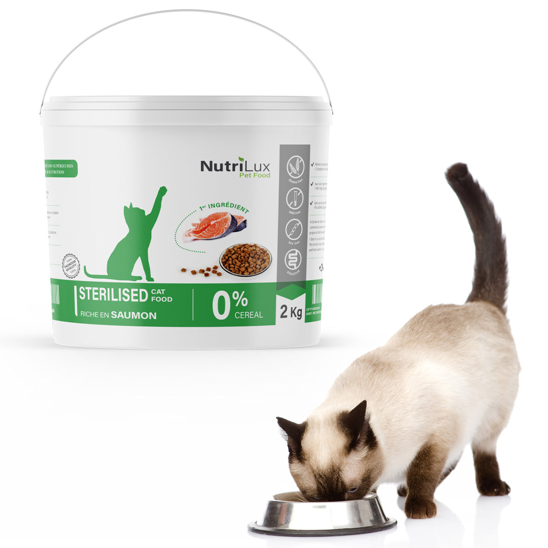 Nutrilux Croquette Chat Sterilised - Saumon - 2 Kg