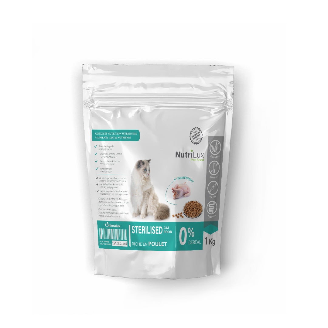 Nutrilux Croquette Chat Sterilised - Poulet - 1 Kg
