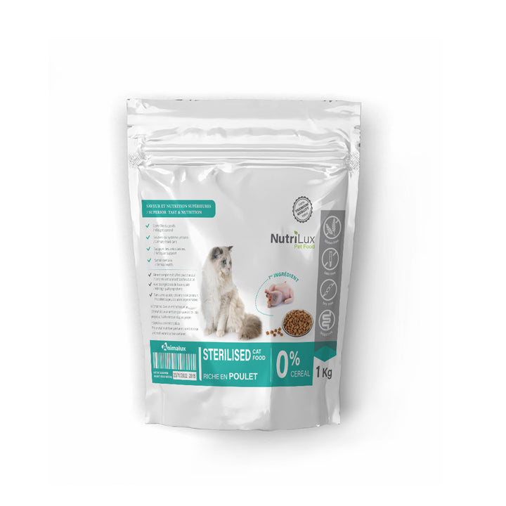 Nutrilux Croquette Chat Sterilised - Poulet - 1 Kg