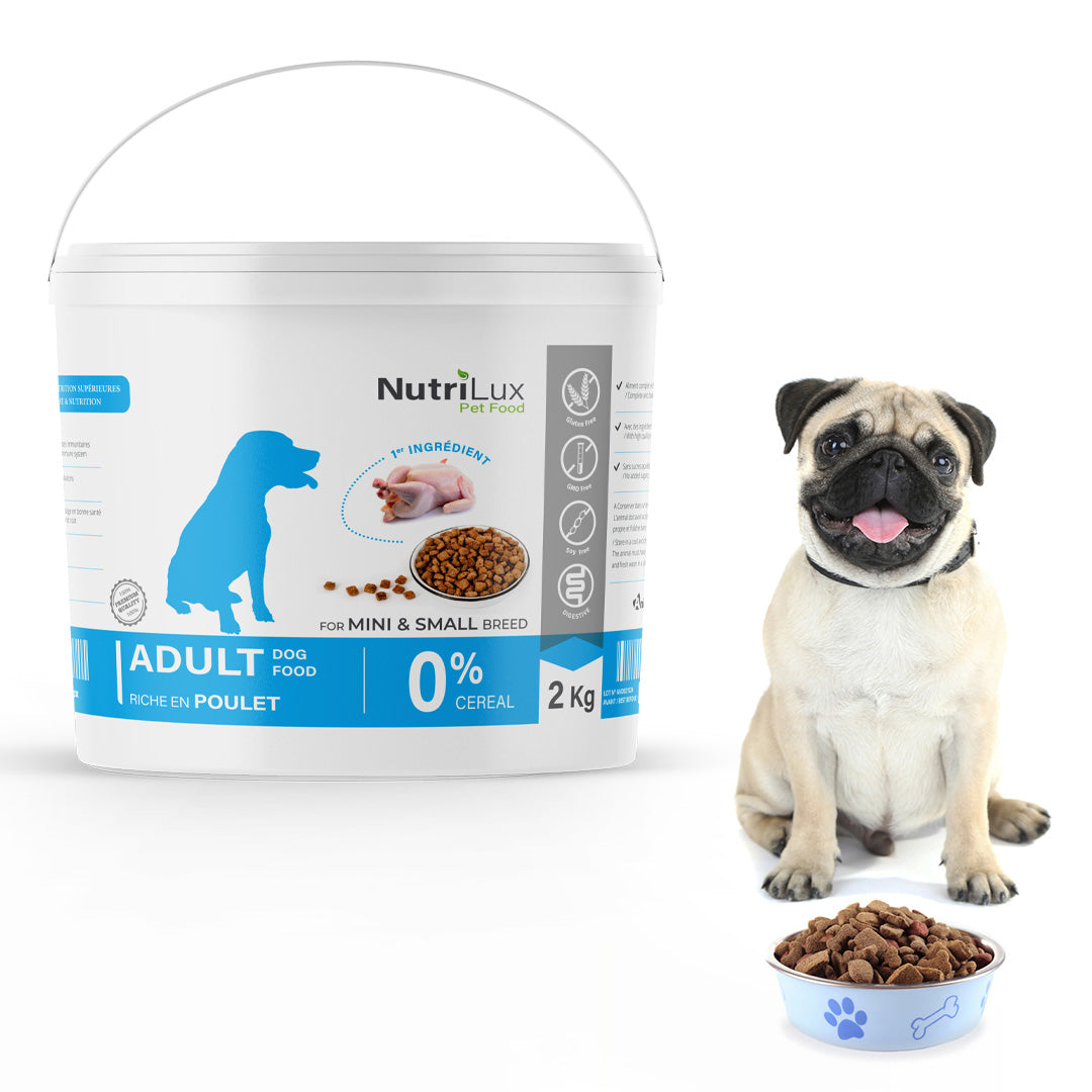 Nutrilux Croquettes chien adult sans céreal riche en poulet 2kg