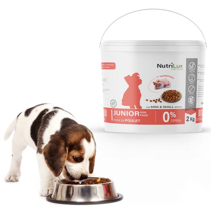 Nutrilux Croquettes chien JUNIOR sans céreal riche en poulet 2kg