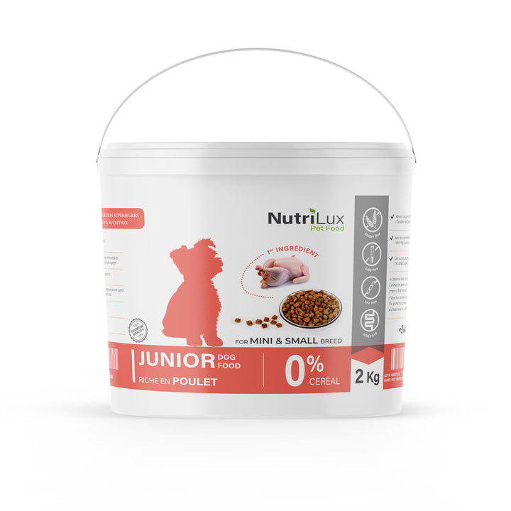 Nutrilux Croquettes chien JUNIOR sans céreal riche en poulet 2kg