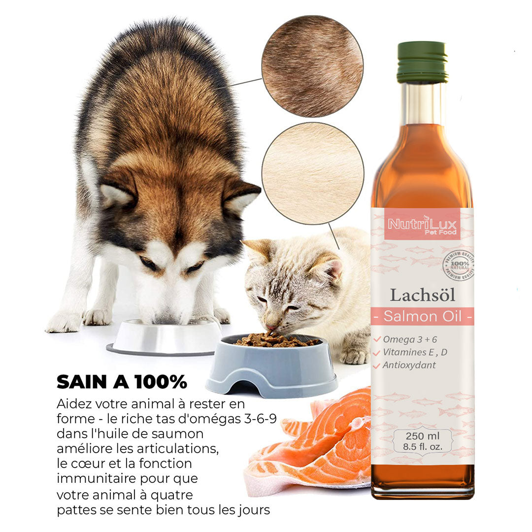 Nutrilux HUILE DE SAUMON BOUTEILLE 250ML POUR CHAT& CHIEN