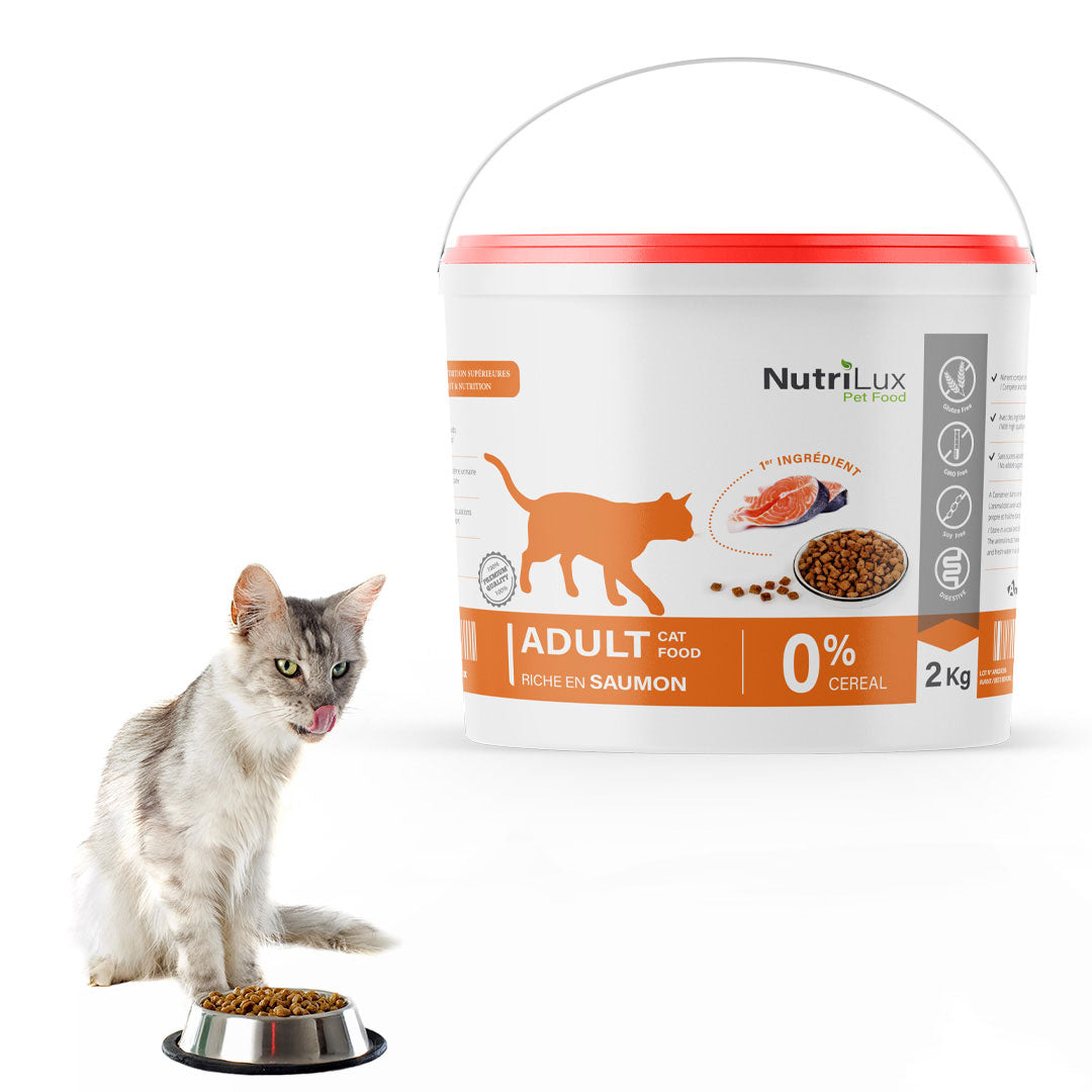 NutriLux Croquettes Chat Adulte Saumon 2 kg – 0 % Céréales