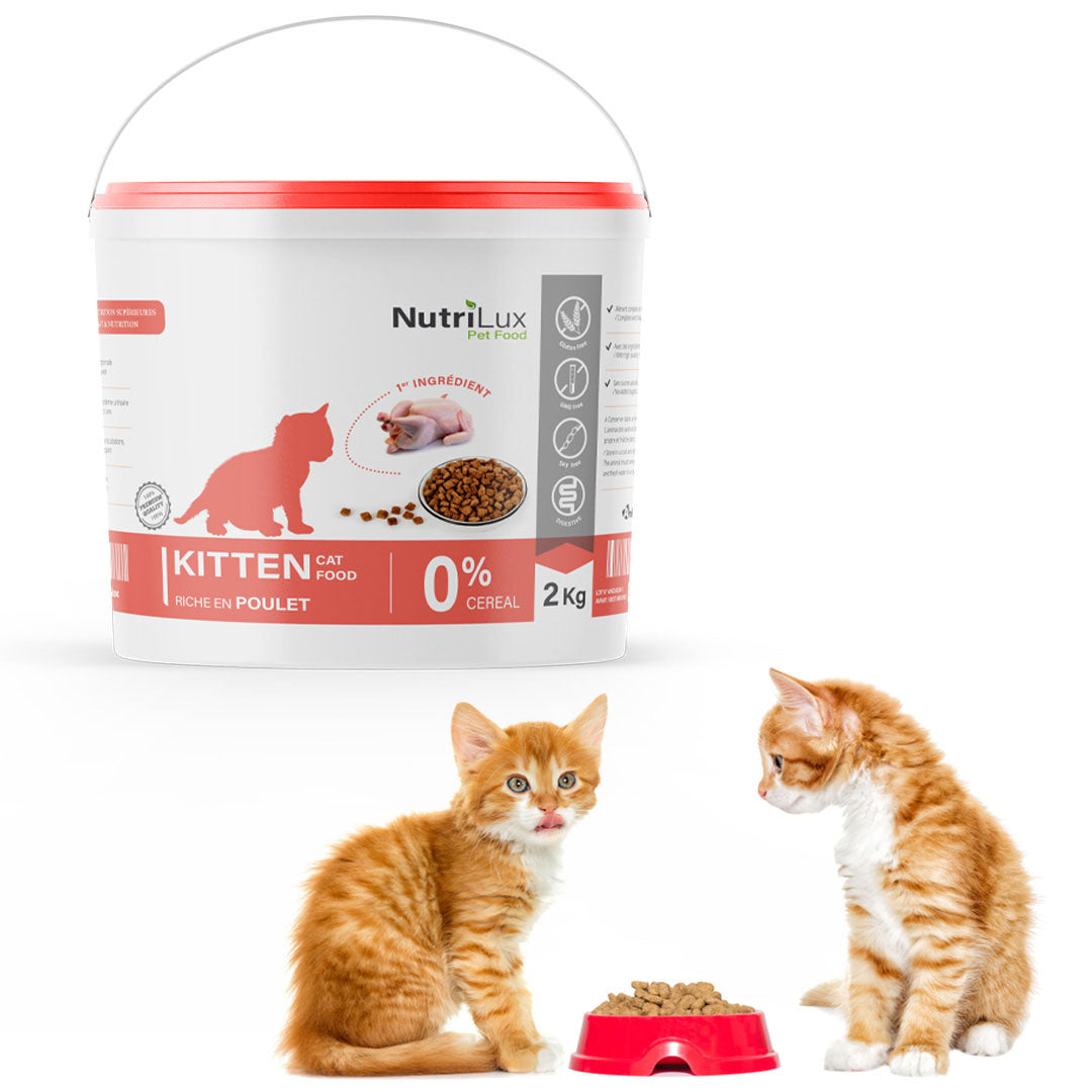 NutriLux Croquettes Kitten Poulet 2 kg – 0 % Céréales