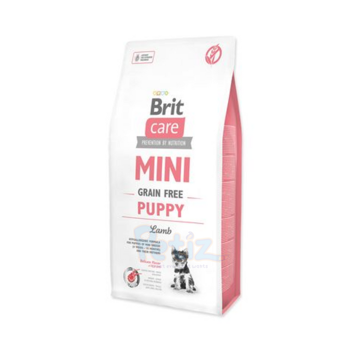 Brit Care Dog Grain Free Puppy Mini Lamb – Croquettes sans céréales pour chiots de très petite race et mères – Sac 2 kg - Petiz