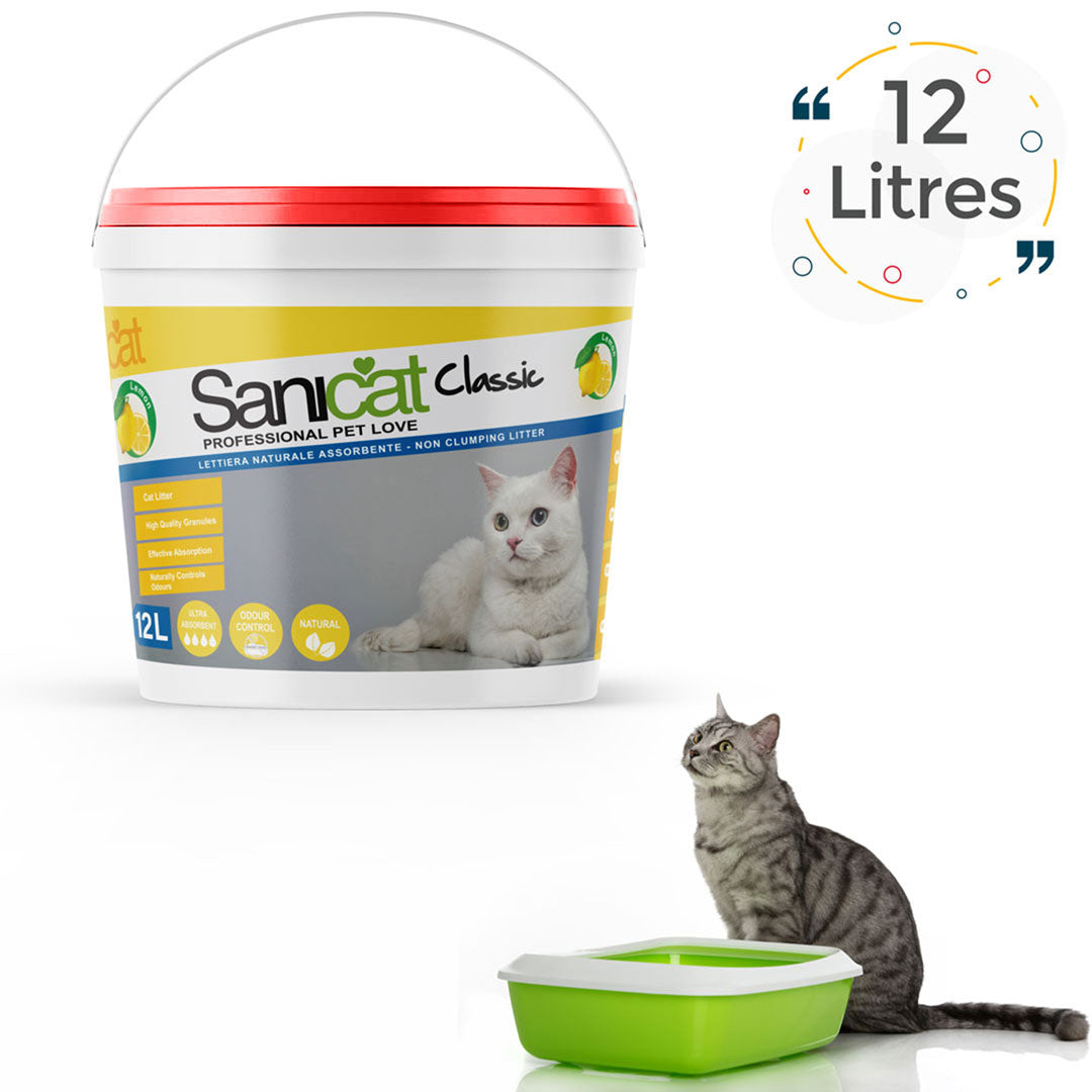Sanicat Litière Agglomérante pour chat  12L Citron