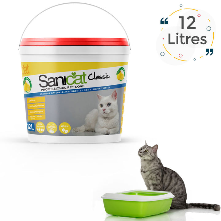 Sanicat Litière Agglomérante pour chat  12L Citron