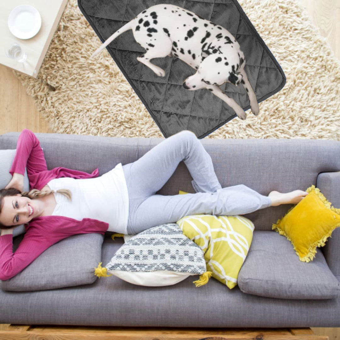 Tapis  chauffant noir pour chient et chat moyens