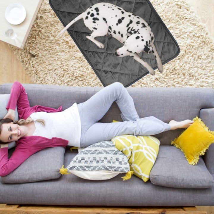 Tapis  chauffant noir pour chient et chat moyens