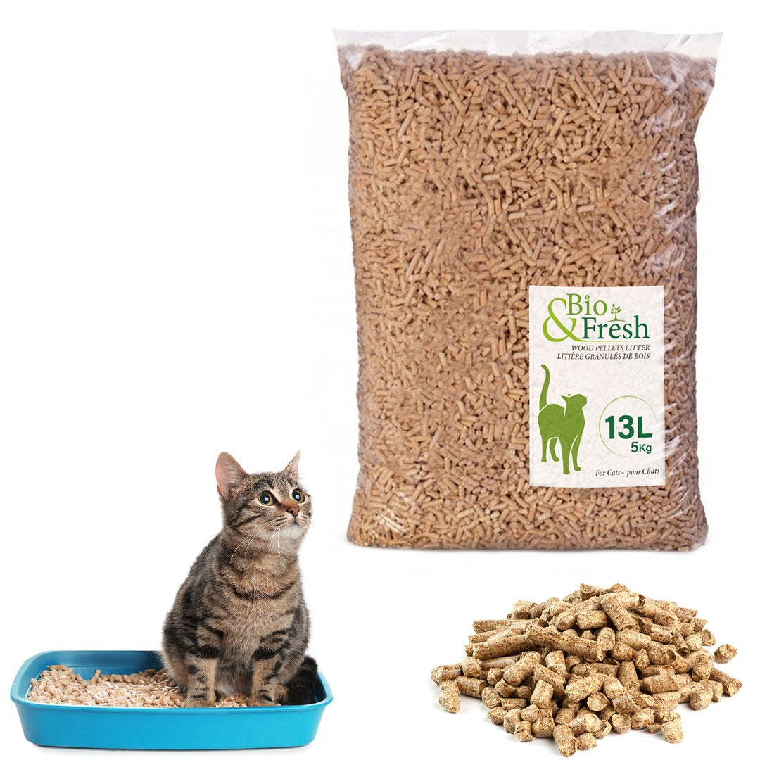 Litière extra absorbante bio  en bois pour chat 13L(5kg)