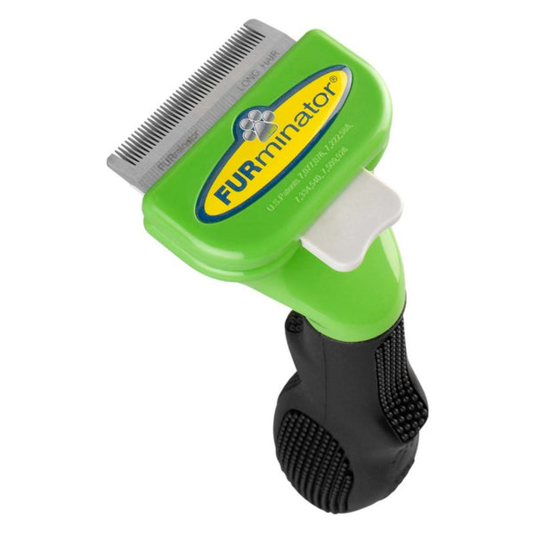 brosse Furminator poils longs pour chien vert Small