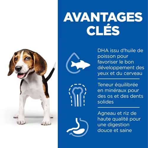 Hill’s Science Aliment pour Chiot Medium Agneau & riz (2.5kg)